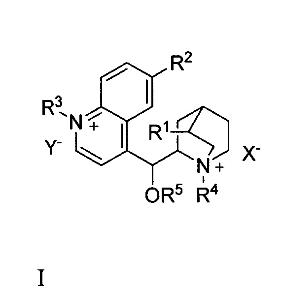 Бисчетвертичные соли алкалоида хинного дерева в качестве асимметрических межфазных катализаторов (патент 2667909)