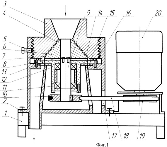 Конусная инерционная дробилка (патент 2476269)
