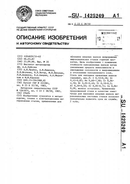 Сталь (патент 1425249)