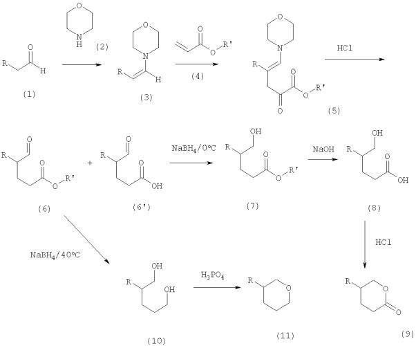 Замещенные в бета-положении тетрагидропираны (тетрагидропираноны), способ их синтеза и их применение в парфюмерии (патент 2385319)