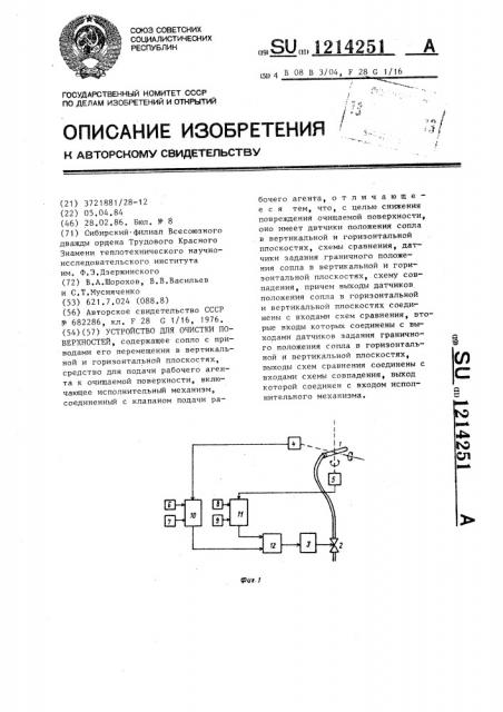 Устройство для очистки поверхностей (патент 1214251)