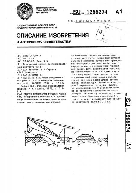 Способ планировки рисовых чеков (патент 1288274)