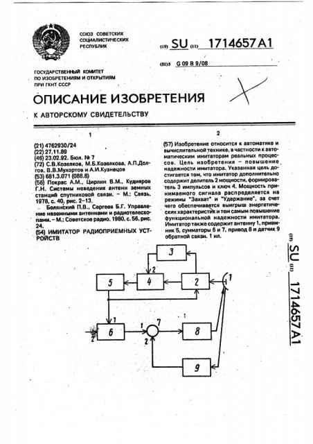 Имитатор радиоприемных устройств (патент 1714657)