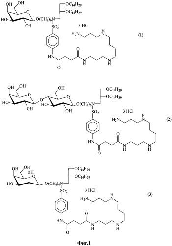Углеводсодержащие катионные амфифилы, обладающие способностью доставлять нуклеиновые кислоты в клетки млекопитающих (патент 2394834)