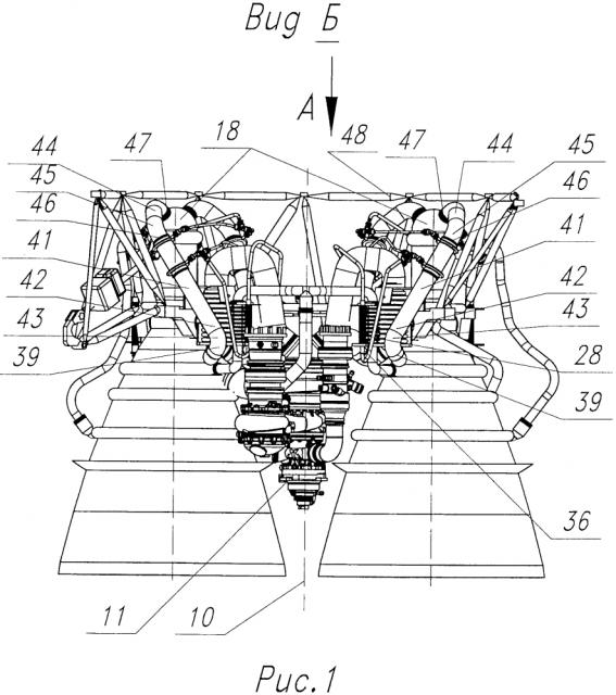 Двухкамерный жидкостный ракетный двигатель с управляемым вектором тяги (патент 2626618)