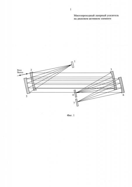 Многопроходный лазерный усилитель на дисковом активном элементе (патент 2607839)