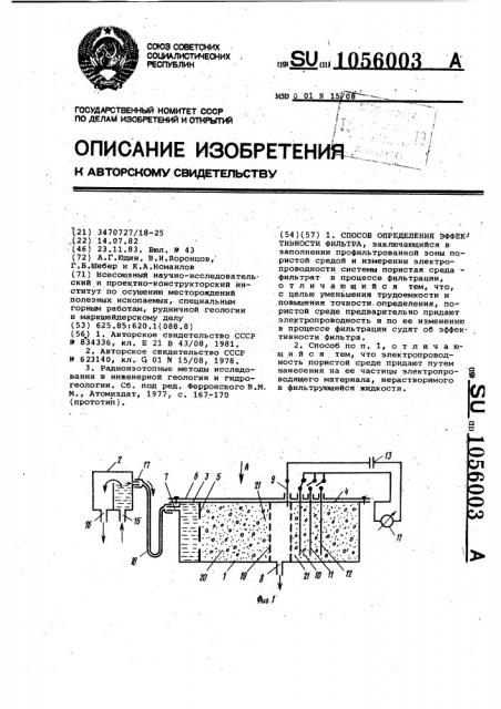 Способ определения эффективности фильтра (патент 1056003)