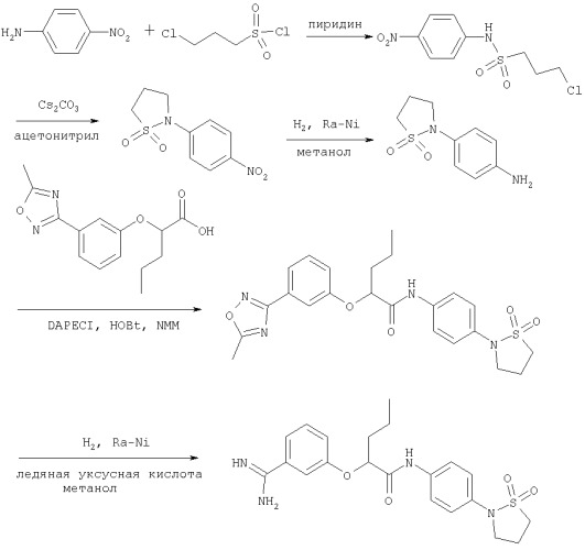 Производные фенокси-n-[4-(1,1-диоксоизотиазолидин-2-ил)фенил]-валерамида и другие соединения в качестве ингибиторов фактора коагуляции ха для лечения тромбэмболических болезней и опухолей (патент 2301228)