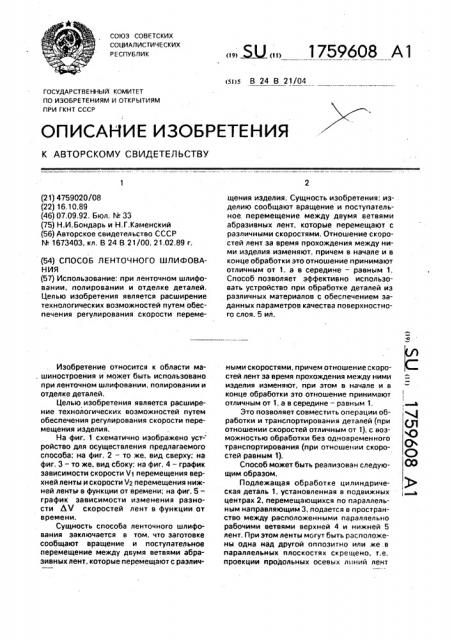 Способ ленточного шлифования (патент 1759608)