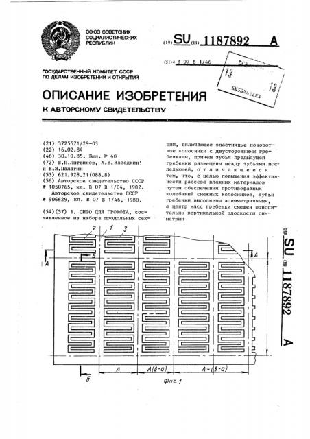 Сито для грохота (патент 1187892)