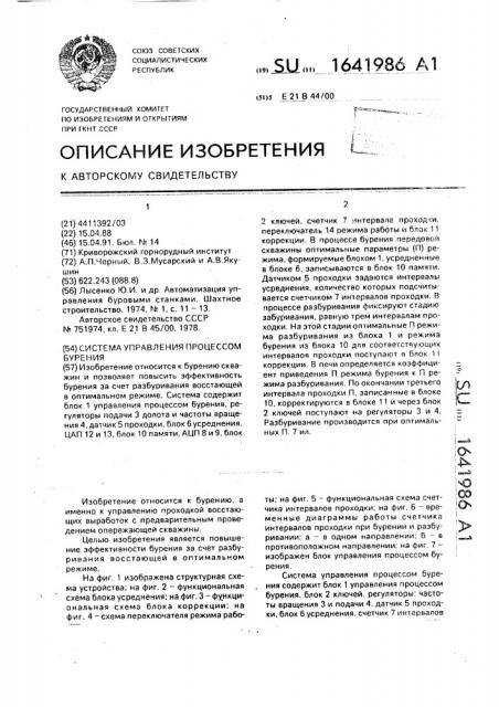 Система управления процессом бурения (патент 1641986)