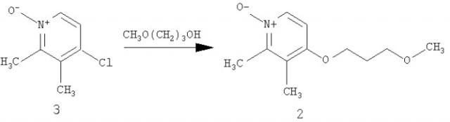Способ получения 4-(3-метоксипропокси)-2,3-диметилпиридин-n-оксида (патент 2404970)