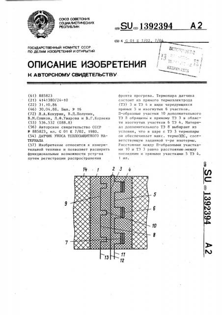 Датчик уноса теплозащитного материала (патент 1392394)