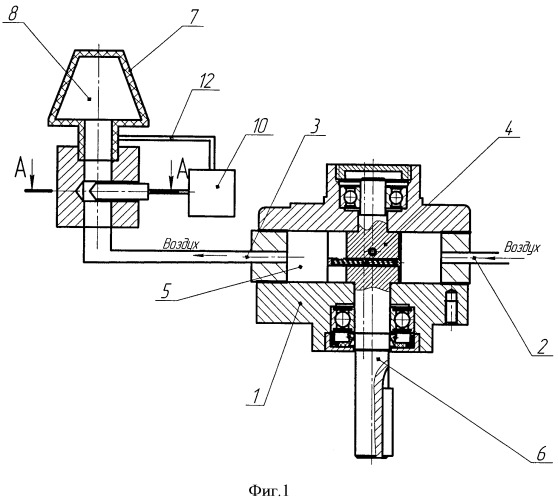 Способ регулирования частоты вращения пневматического ротационного двигателя и устройство для его осуществления (патент 2412357)