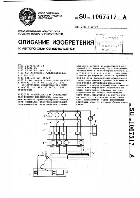 Устройство для считывания графической информации (патент 1067517)