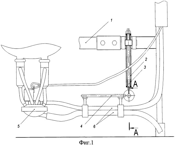 Устройство позиционирования подвесной части доильного аппарата при доении на станочных доильных установках (патент 2423823)