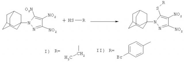 Способ получения 1-(1-адамантил)-3,4-динитро-5-(тио-r)-1н-пиразолов (патент 2533711)