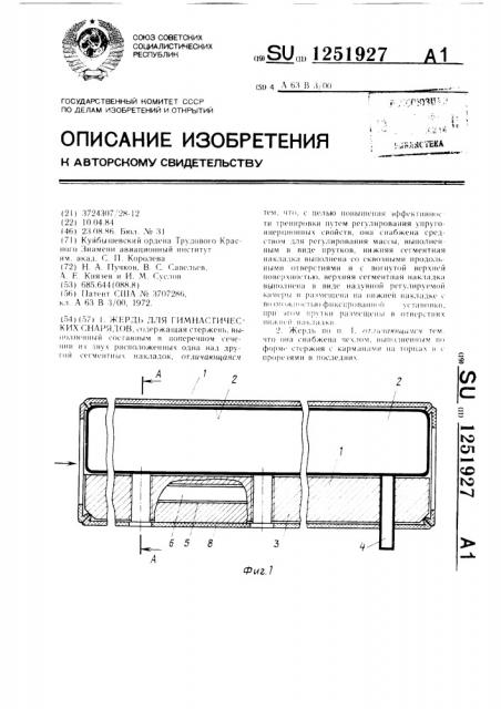 Жердь для гимнастических снарядов (патент 1251927)