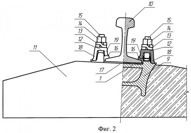 Анкерное клеммно-болтовое рельсовое скрепление (варианты) (патент 2468133)