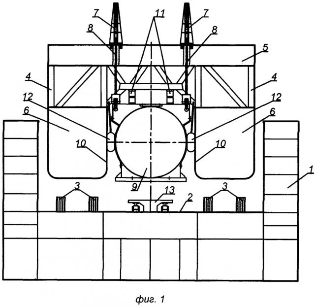 Устройство погрузки, транспортировки и установки на морское дно тяжеловесного и крупногабаритного морского подводного объекта (патент 2630513)