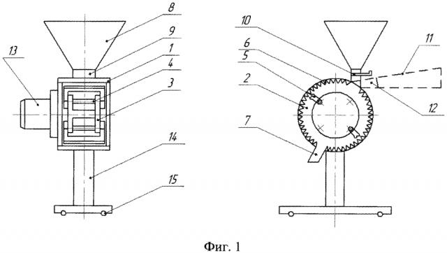 Универсальный малогабаритный молотковый измельчитель (патент 2644186)