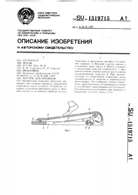 Мостик для прыжков (патент 1519715)