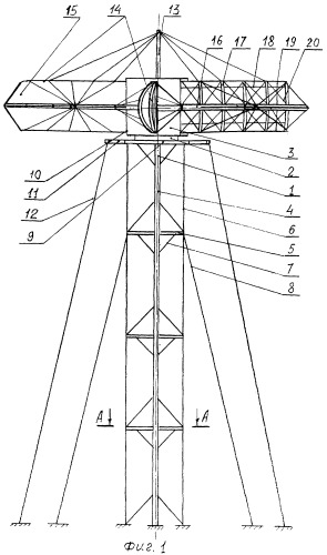 Ветроэлектростанция высокой мощности (патент 2331793)