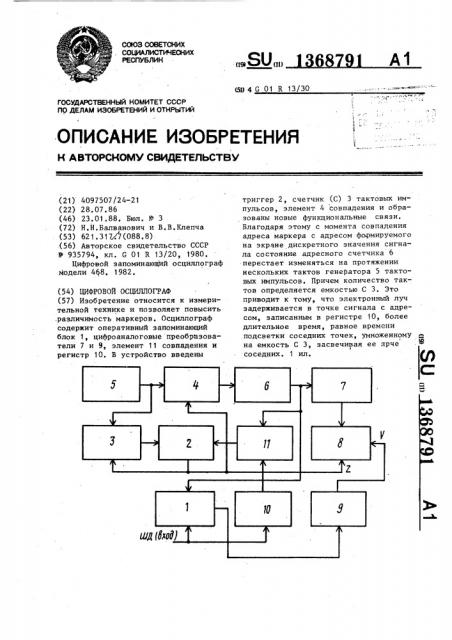 Цифровой осциллограф (патент 1368791)