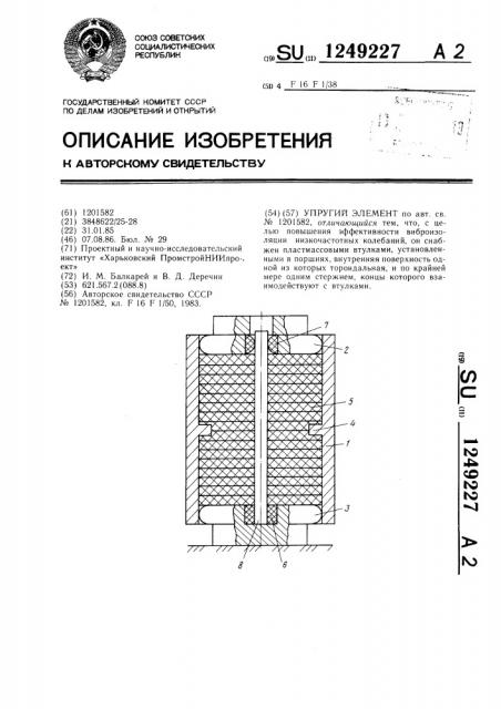 Упругий элемент (патент 1249227)