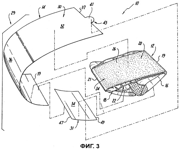 Способ упаковки впитывающих изделий и их прикрепления к нижнему белью (патент 2527181)