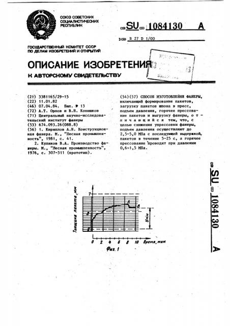 Способ изготовления фанеры (патент 1084130)