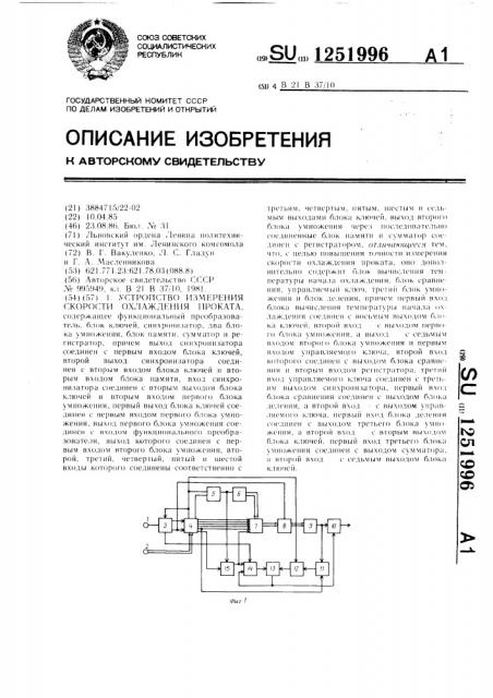 Устройство измерения скорости охлаждения проката (патент 1251996)