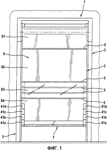 Подъемная жалюзийная дверь, имеющая защиту от соударения (патент 2332548)