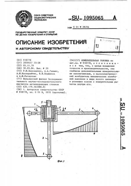 Измерительная головка (патент 1095065)