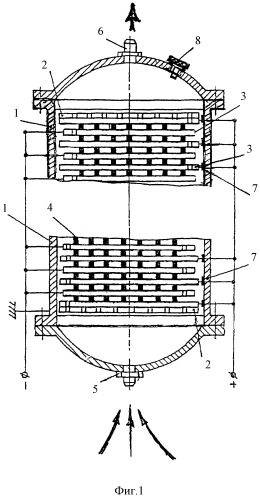 Электрический очиститель диэлектрических жидкостей (и газов) с односторонним расположением отверстий в электродах (патент 2385176)