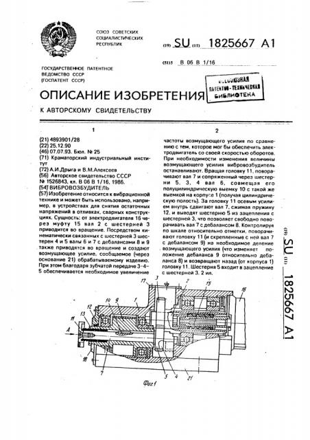 Вибровозбудитель (патент 1825667)