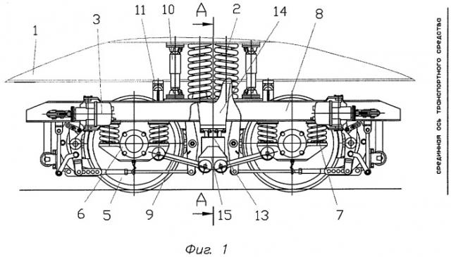 Устройство продольной связи двухосных тележек с кузовом железнодорожного тягового транспортного средства (патент 2276030)