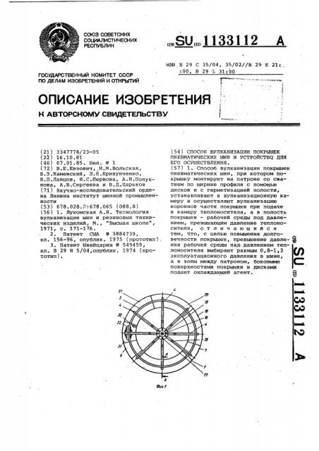 Способ вулканизации покрышек пневматических шин и устройство для его осуществления (патент 1133112)