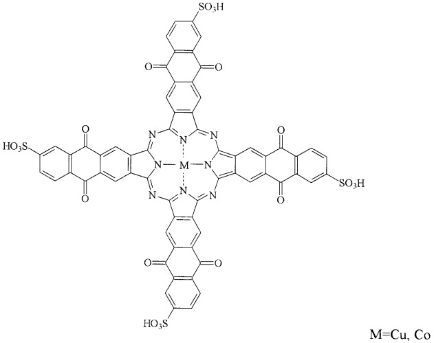 Тетра-(5-октадецилсульфамоил)антрахинонопорфиразины меди и кобальта (патент 2382788)