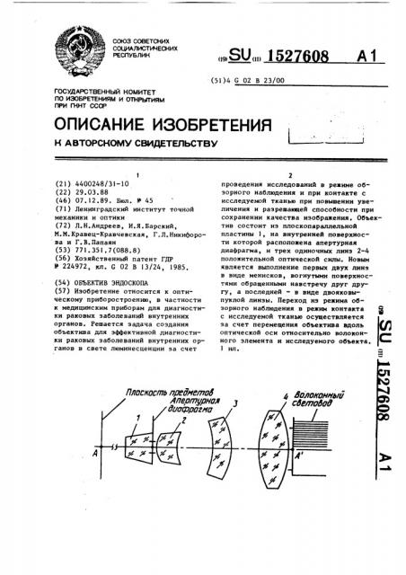 Объектив эндоскопа (патент 1527608)