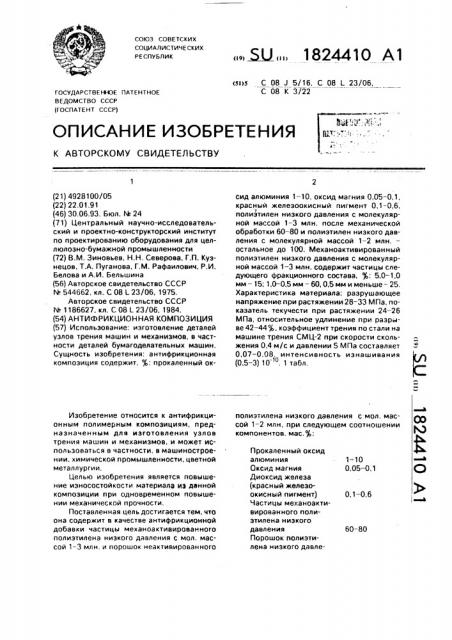 Антифрикционная композиция (патент 1824410)