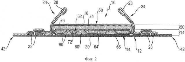Одноразовый подгузник с сокращенным склеиванием абсорбирующей сердцевины с тыльным листом (патент 2582009)