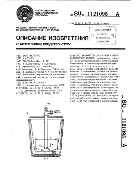 Устройство для сушки сталеразливочных ковшей (патент 1121095)