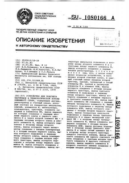 Устройство для подсчета заготовок в технологическом потоке обжимного стана (патент 1080166)