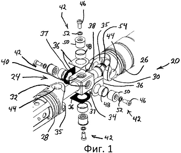 Универсальный шарнир высокой нагрузки для скважинного роторного управляемого бурового инструмента (патент 2526957)