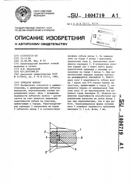 Зубчатое колесо (патент 1404719)