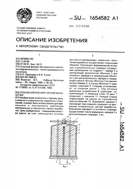 Способ крепления горной выработки (патент 1654582)