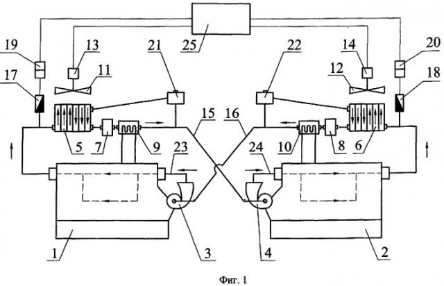 Система охлаждения силовой установки двухдизельного тепловоза (варианты) (патент 2375211)