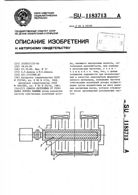 Способ отстройки от резонанса ротора машины (патент 1183713)