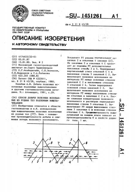 Способ добычи полезных ископаемых из рудных тел подземным выщелачиванием (патент 1451261)